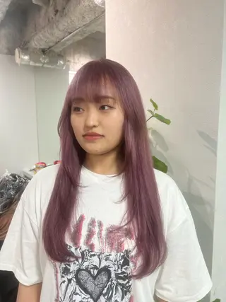 ロング カラー ハイトーン&髪質改善 &韓国エクステ🤎のヘアスタイル