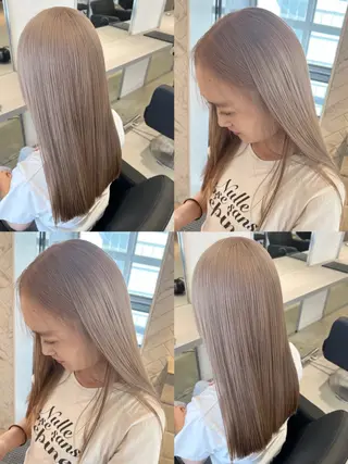 ロング カラー 艶ハイトーン🔆 ️️️安座間 希のヘアスタイル