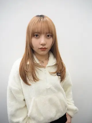 セミロング カラー 似合わせレイヤー/ パーマヘア/高倉のヘアスタイル