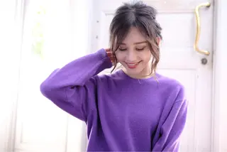セミロング ブリーチ毛矯正.髪質 改善.髪にドラマをのヘアスタイル