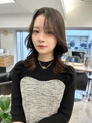 ミディアム カラー 韓国ヘア 店長NEGIのヘアスタイル