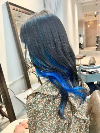 セミロング カラー ヘアアレンジ 🌈インナーカラー ‘ショウマ’🌈のヘアスタイル