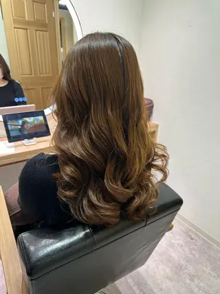 ロング コテ巻き風パーマ 🦋にこ🦋のヘアスタイル