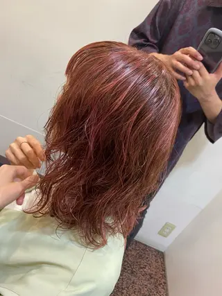ミディアム パーマ 河辺 璃久のヘアスタイル