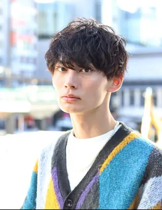 ショート カラー パーマ メンズ [渋谷美容師] 玲弥のヘアスタイル