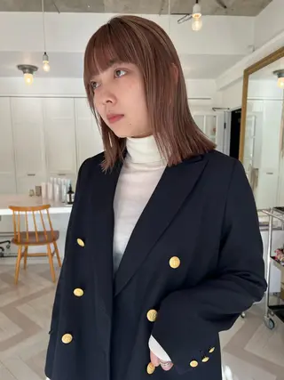 カラー ブリーチカラー🎀 韓国風/寺門美優のヘアスタイル