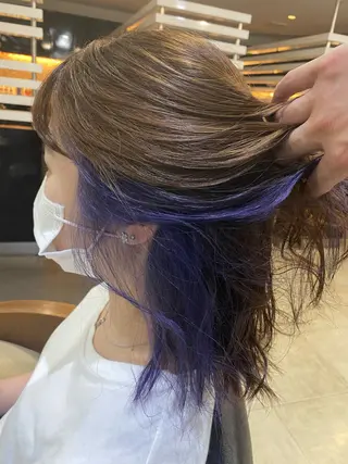 ミディアム カラー ヘアアレンジ 烏山 達也のヘアスタイル