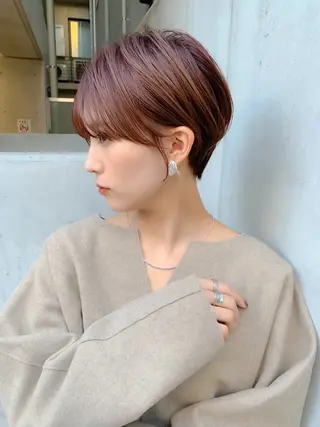 ショート カラー ♥️ブリーチなしW/ カラー/優希/大宮のヘアスタイル