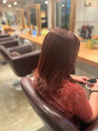 セミロング カラー 髪質改善カラー ベージュ🤎YUMEのヘアスタイル