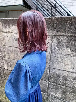 ミディアム カラー 髪質改善、エクステ 山口卓哉のヘアスタイル