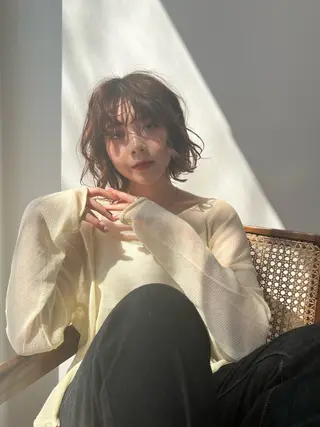 ミディアム 似合わせカット /ニュアンスパーマのヘアスタイル