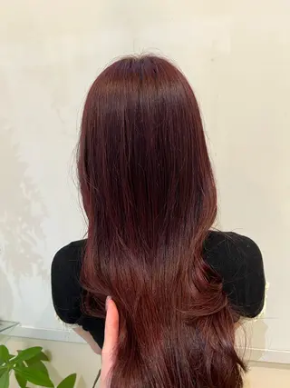 ロング カラー ブリーチしない暖色 カラー🥀杉 優菜のヘアスタイル