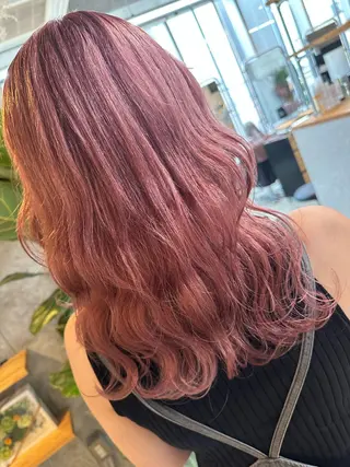 セミロング カラー パーマ ブリーチ毛縮毛矯正 👑山口のヘアスタイル