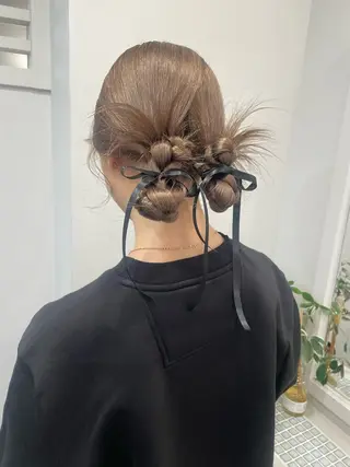 セミロング カラー ダブルカラーVia/ airi♡のヘアスタイル