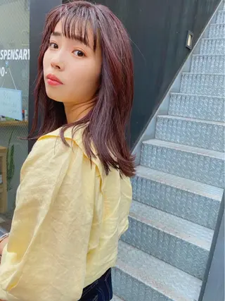 ミディアム カラー パーマ ヘアアレンジ メンズ キッズ ネイル マツエク・マツパ 🫧umu.🫧韓国 /レイヤー/ハッシュのヘアスタイル