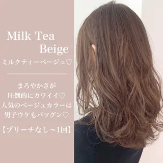 セミロング カラー ヘアアレンジ 🪞official THREE 横浜🎀のヘアスタイル