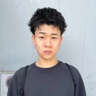 ショート パーマ メンズ ⚾️横浜メンズカット 阿部龍馬🍺🍔のヘアスタイル