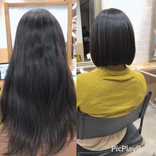 ミディアム 縮毛矯正、ストカール 、パーマのプロ、横山のヘアスタイル