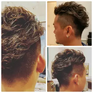 ショート パーマ メンズ 坂元 智信のヘアスタイル