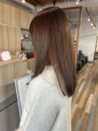 セミロング カラー 志賀　輝/ハイライト /縮毛矯正/髪質改善のヘアスタイル
