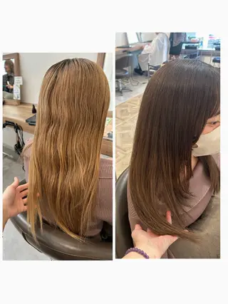 セミロング カラー やまこし 美裕樹のヘアスタイル