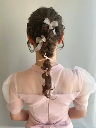 ロング カラー ヘアアレンジ hibiki/セット /透明感カラーのヘアスタイル