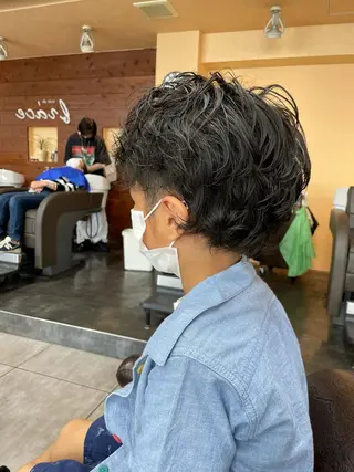 ショート パーマ メンズ キッズ 似合わせ/前髪カット /店長   村上直也のヘアスタイル