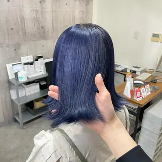 ミディアム カラー パーマ ヘアアレンジ メンズ キッズ ネイル マツエク・マツパ 切りっぱなしヘアボブ ミディアムヘアRYOのヘアスタイル