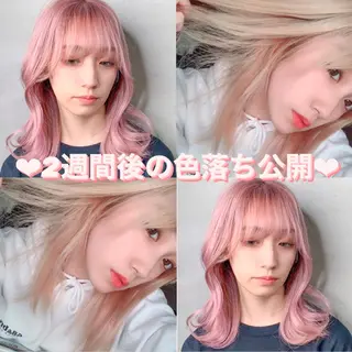 セミロング カラー 透明感カラー×小 顔レイヤー♡ヒデさんのヘアスタイル
