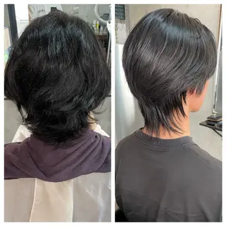 ショート パーマ メンズ ショートボブ髪質改善 縮毛矯正のプロ山道潤のヘアスタイル