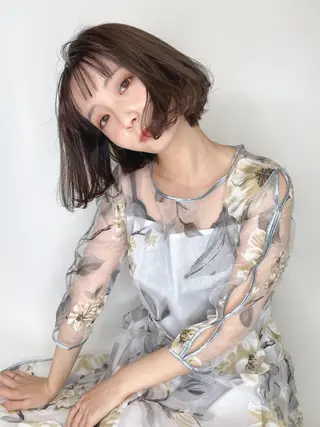 ミディアム ブリーチ毛でもできる 髪質改善縮毛MIHOのヘアスタイル