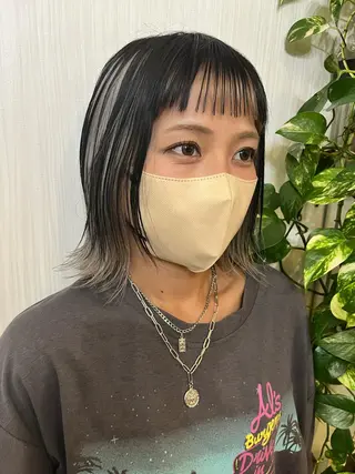 ミディアム きむえり/髪質改善 /うねり広がり改善のヘアスタイル