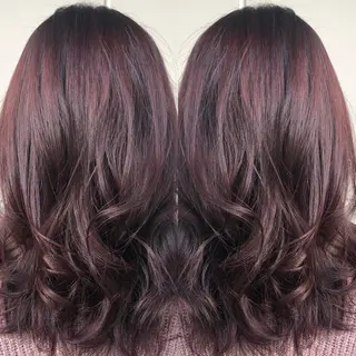 ミディアム カラー こやま りほのヘアスタイル