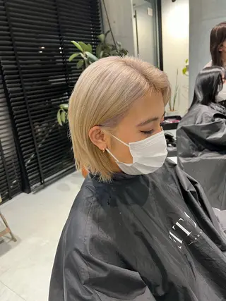 ショート カラー 赤みゼロ/透明感 カラー🌿KANTAのヘアスタイル