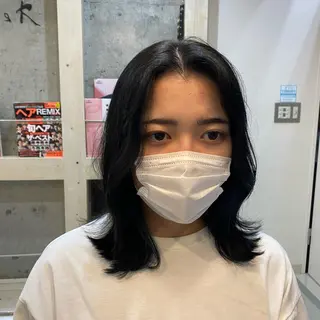 ミディアム カラー パーマ ヘアアレンジ kame|レイヤー / 似合わせ顔周りのヘアスタイル