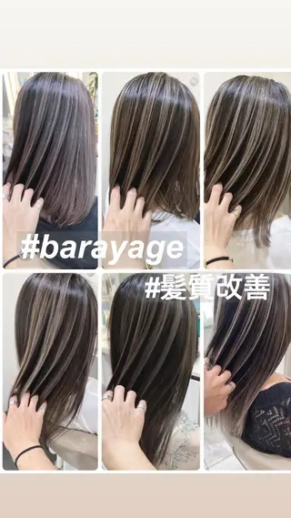 セミロング カラー 山崎俊輔/髪質改善 /バレイヤージュのヘアスタイル