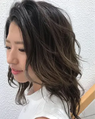 ミディアム カラー 当日予約🆗✂︎ ウエモト　タクのヘアスタイル