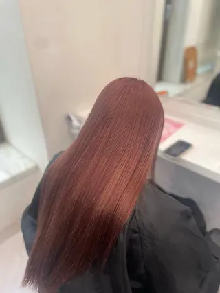 ロング カラー 透明感🤍レイヤー ベージュ‎🤍ピンクのヘアスタイル