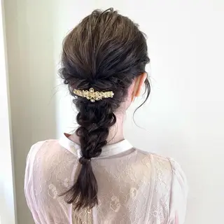 セミロング ヘアアレンジ サソウ ユリエ🥥のヘアスタイル