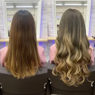 ミディアム カラー ヘアアレンジ アイブロウ LAVENDIA 初音のヘアスタイル