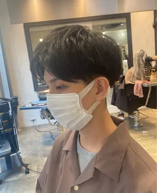 カラー ヘアアレンジ メンズ 新宿⌇韓国風ヘア ⌇透明感カラーのヘアスタイル