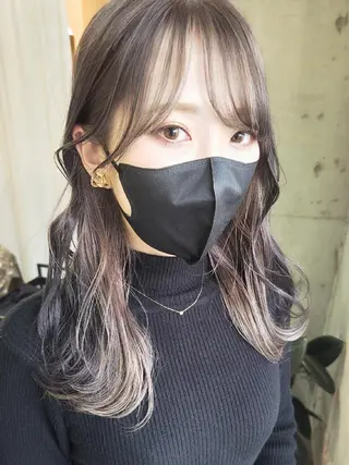 セミロング カラー 髪質改善.縮毛矯正 ×韓国ヘアyukiのヘアスタイル