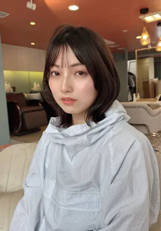 ミディアム カラー 韓国ヘア 🎀華澄のヘアスタイル