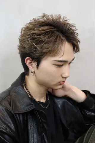 ショート カラー パーマ メンズ メンズパーマ 西條真治のヘアスタイル