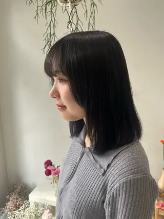 ミディアム カラー 🌼花屋併設🌼 木下奈々望のヘアスタイル
