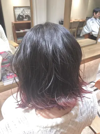ミディアム カラー ヘアアレンジ レイヤー×ヘッドスパ *保田遥*のヘアスタイル