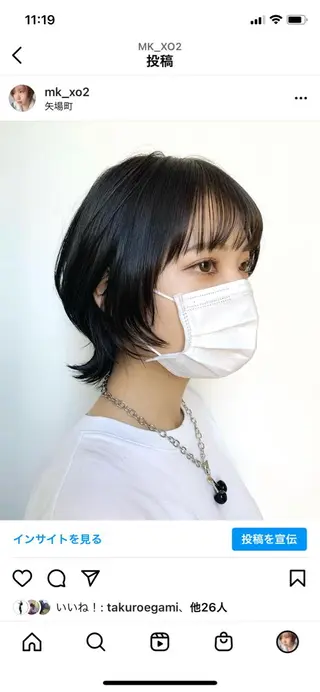 ミディアム カラー 韓国ヘア /男女☘️ 細江 美紅のヘアスタイル