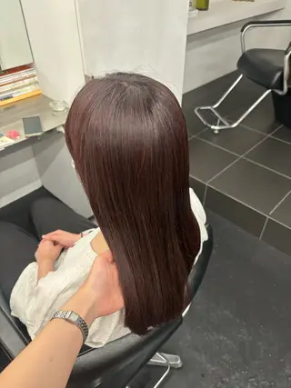 セミロング 【ヤマザキアヤメ】 艶カラー/縮毛矯正のヘアスタイル