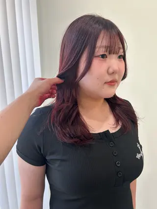 セミロング カラー 🍒透明感カラー mutsuki🍒のヘアスタイル