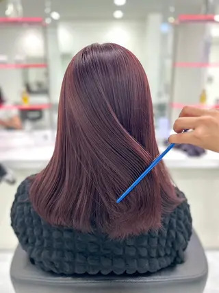 セミロング カラー 渋谷人気1位✨カラー 縮毛、髪質改善のヘアスタイル